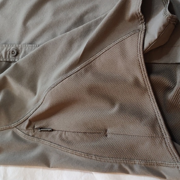 The North Face Button Up Collar Olive Green Khaki Short Sleeve Shirt Medium - Picture 10 of 12